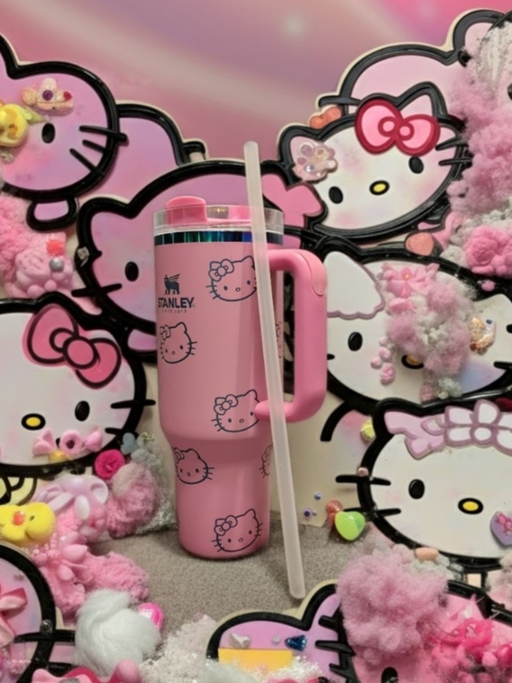 Stanley Pink Hello Kitty Insulated Travel Tumbler with Straw